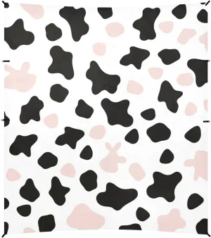 Simple Cow Print Pattern Vector Art Style White Background Pink and White Beach Tent UPF50  Protection Lightweight Sun Shelter with Sand Shovel for Camping Trips, Fishing, Backyard Fun or