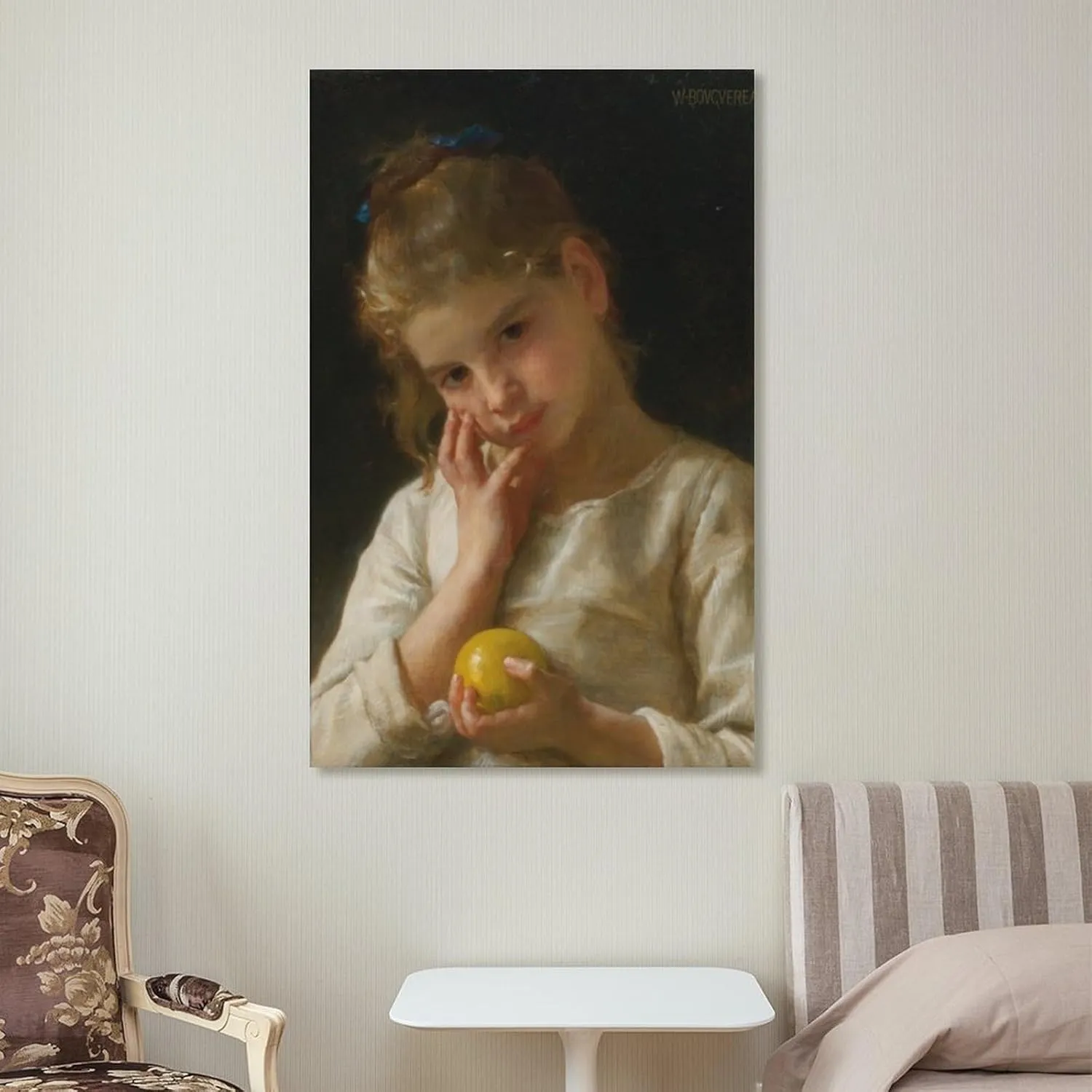Single Hanging PictureLe Citron (1899) By William-Adolphe Bouguereau Retro Wall Art Decor For Living Room Bedroom Unframe-style 08x12inch(20x30cm)