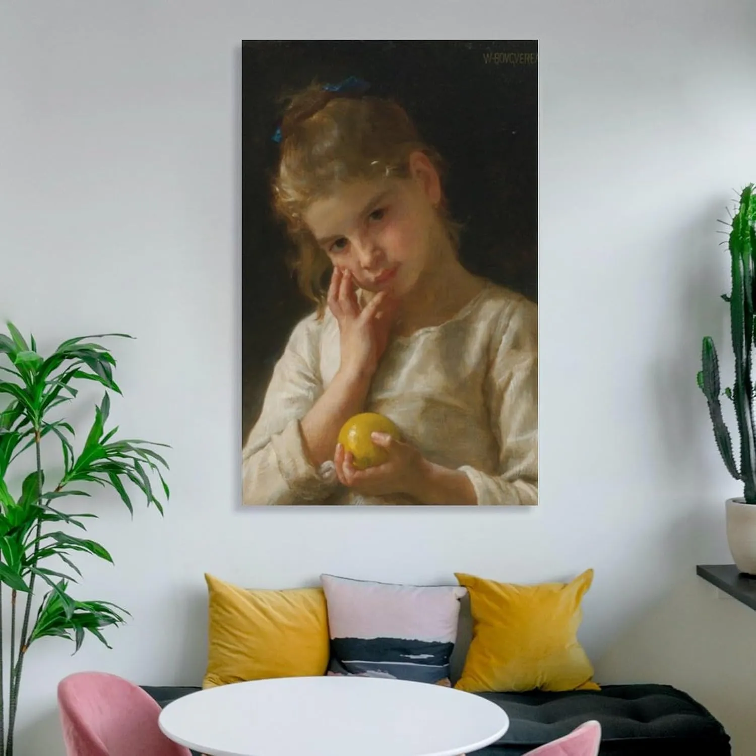 Single Hanging PictureLe Citron (1899) By William-Adolphe Bouguereau Retro Wall Art Decor For Living Room Bedroom Unframe-style 08x12inch(20x30cm)