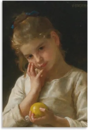 Single Hanging PictureLe Citron (1899) By William-Adolphe Bouguereau Retro Wall Art Decor For Living Room Bedroom Unframe-style 08x12inch(20x30cm)