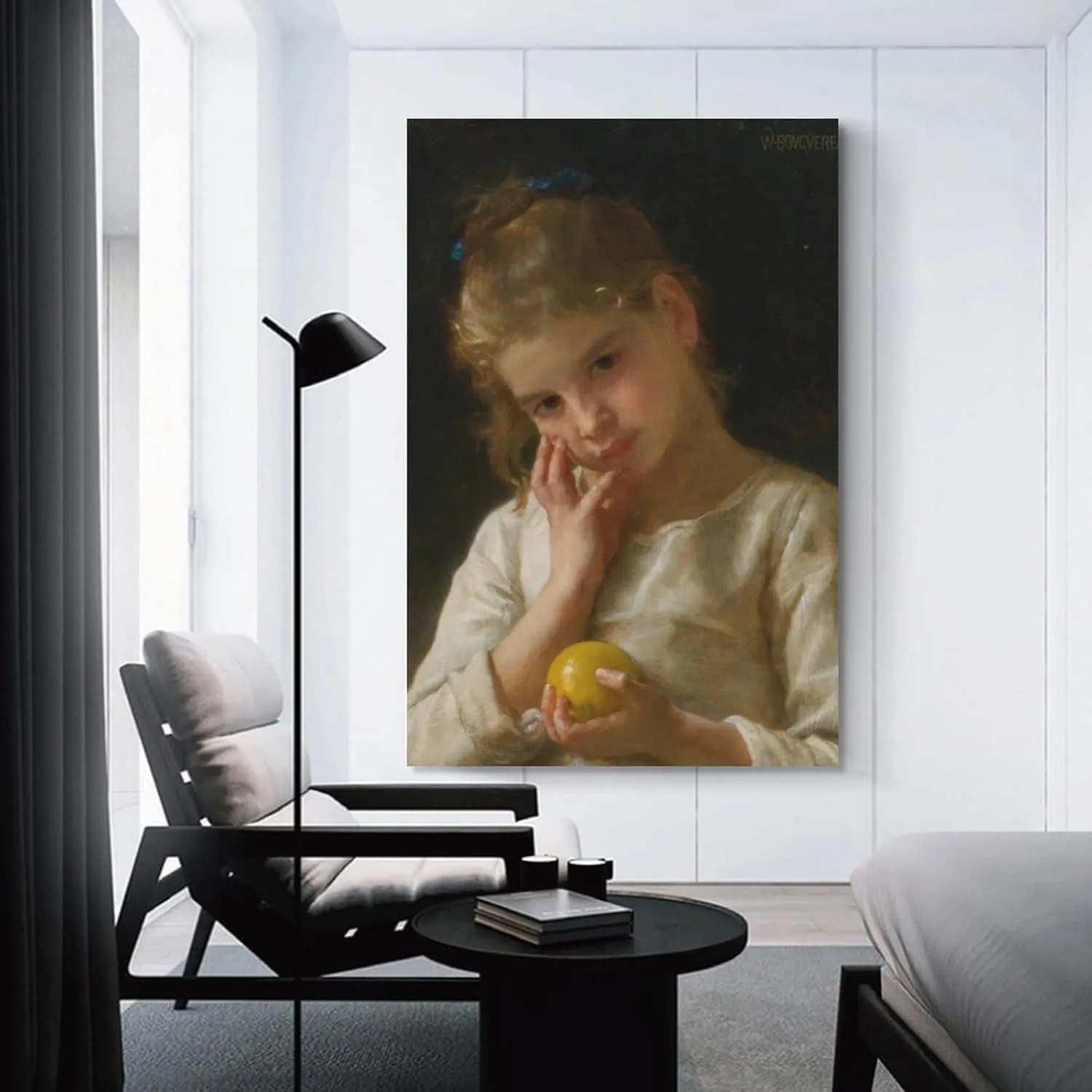 Single Hanging PictureLe Citron (1899) By William-Adolphe Bouguereau Retro Wall Art Decor For Living Room Bedroom Unframe-style 08x12inch(20x30cm)