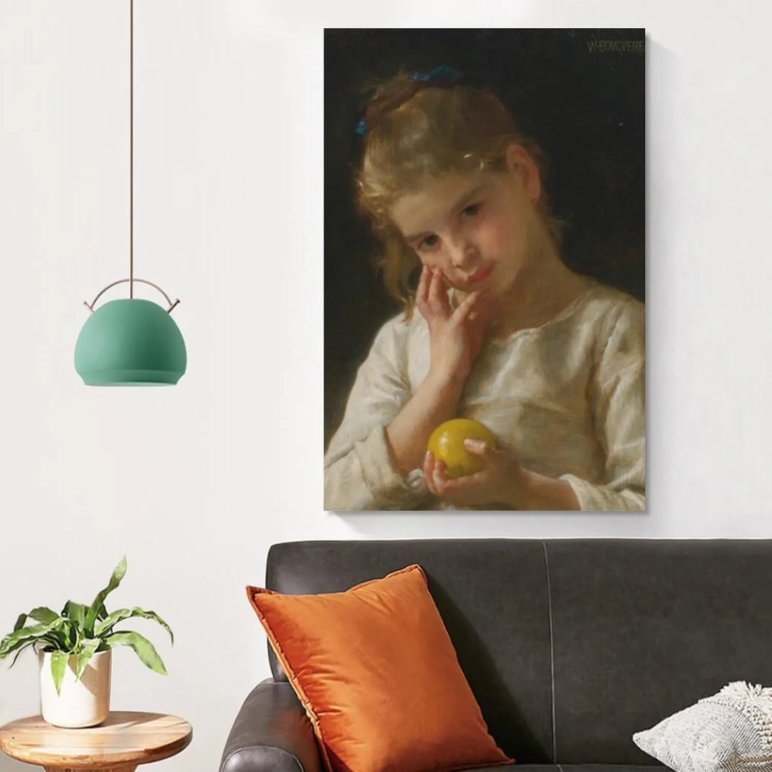 Single Hanging PictureLe Citron (1899) By William-Adolphe Bouguereau Retro Wall Art Decor For Living Room Bedroom Unframe-style 08x12inch(20x30cm)