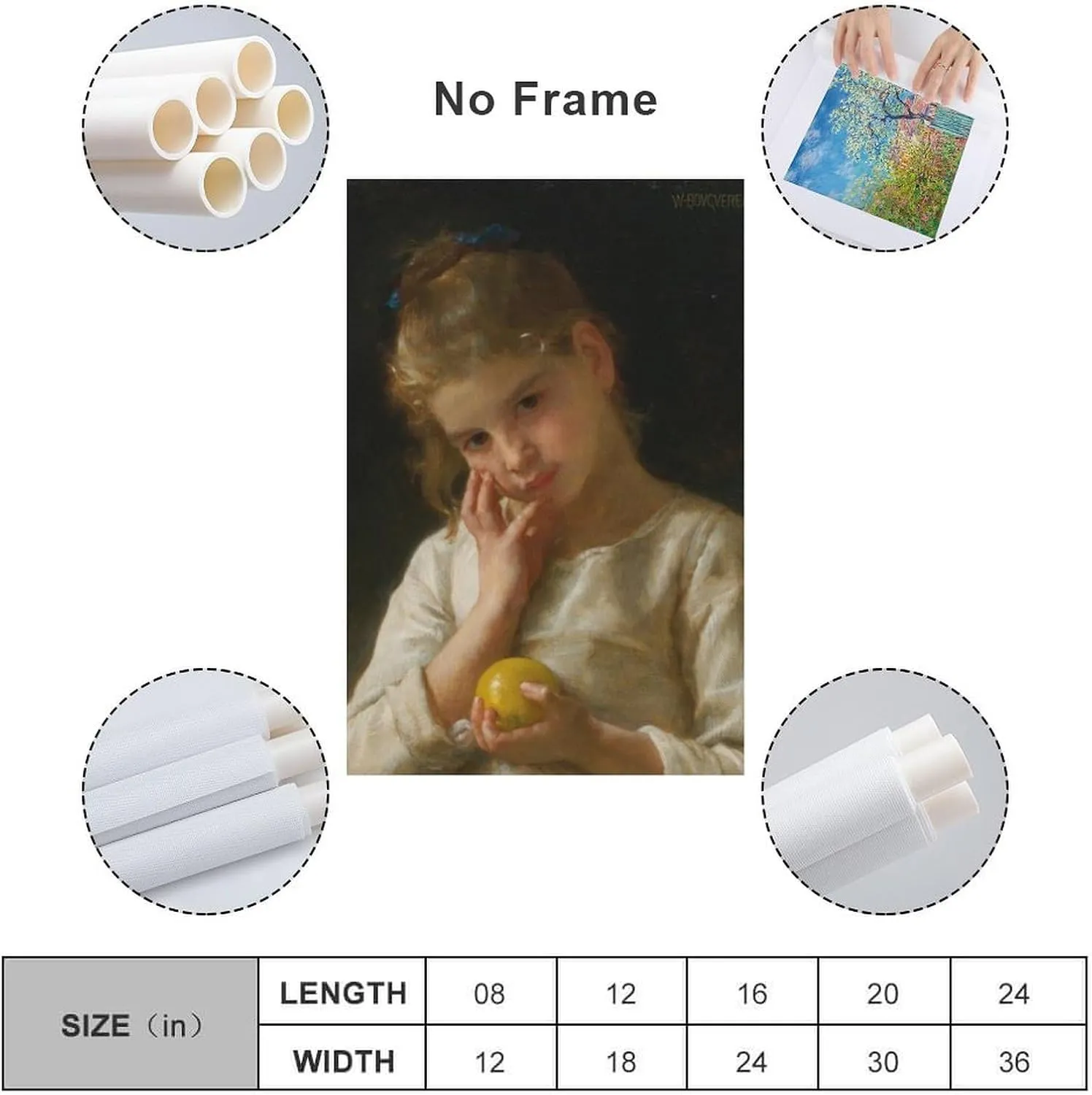 Single Hanging PictureLe Citron (1899) By William-Adolphe Bouguereau Retro Wall Art Decor For Living Room Bedroom Unframe-style 08x12inch(20x30cm)