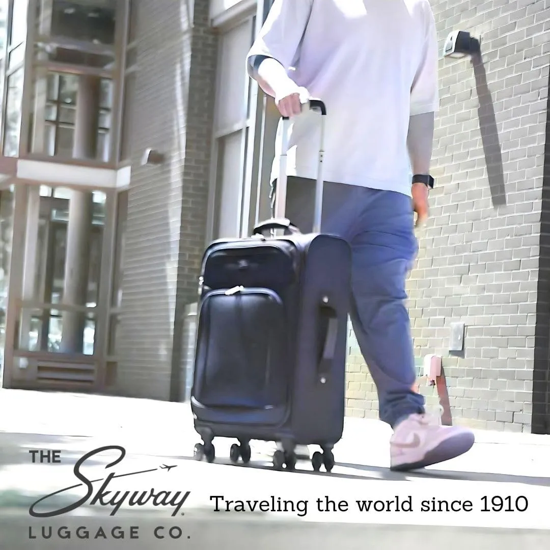 Skyway Epic Softside Carry-On Luggage - Lightweight Suitcase with Wheels for Travel | TSA Approved Carry-On Bag | Spinner Suitcase | Carry-On Luggage with Telescoping Handle, 20 inch, Plum