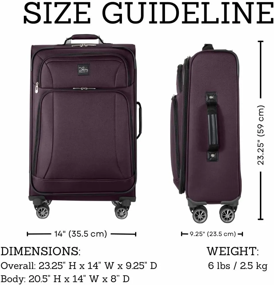Skyway Epic Softside Carry-On Luggage - Lightweight Suitcase with Wheels for Travel | TSA Approved Carry-On Bag | Spinner Suitcase | Carry-On Luggage with Telescoping Handle, 20 inch, Plum