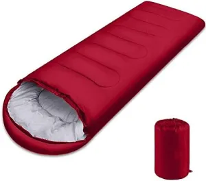 Sleeping Bag Portable Envelope Sleeping Bag Outdoor Adult Waterproof Travel Hiking Ultralight Sleeping Bag with Cap Camping Equipment