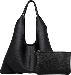 Slouchy Hobo Bags for Women Retro Vegan Leather Purse Luxury Designer Shoulder Bag Fashion Shopping Tote Bag 2pcs