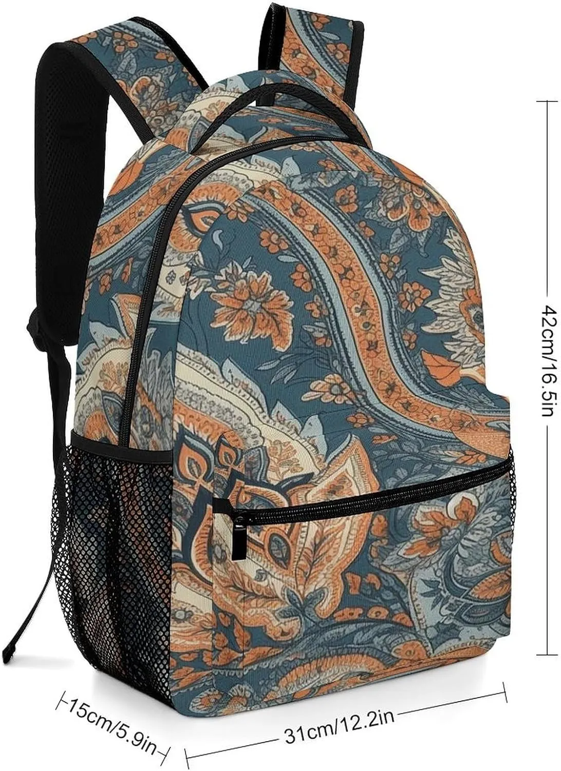 Small Backpacks Personalized Blue Lush Plants Printing Travel Bag Lightweight Travel Backpack For Women Men