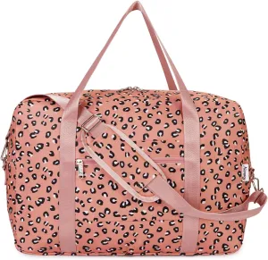 Small Carry On Bag For Spirit Airlines Personal Item Bag 18x14x8 Foldable Travel Duffel Bag Underseat Carry on Luggage for Women and Men 25L (Orange Leopard)