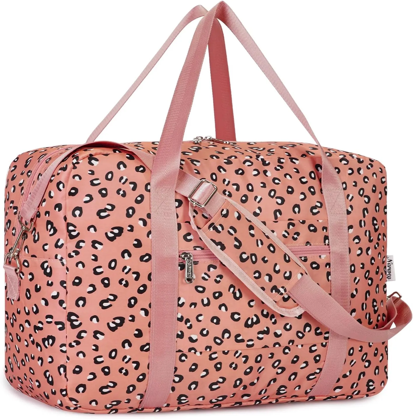 Small Carry On Bag For Spirit Airlines Personal Item Bag 18x14x8 Foldable Travel Duffel Bag Underseat Carry on Luggage for Women and Men 25L (Orange Leopard)