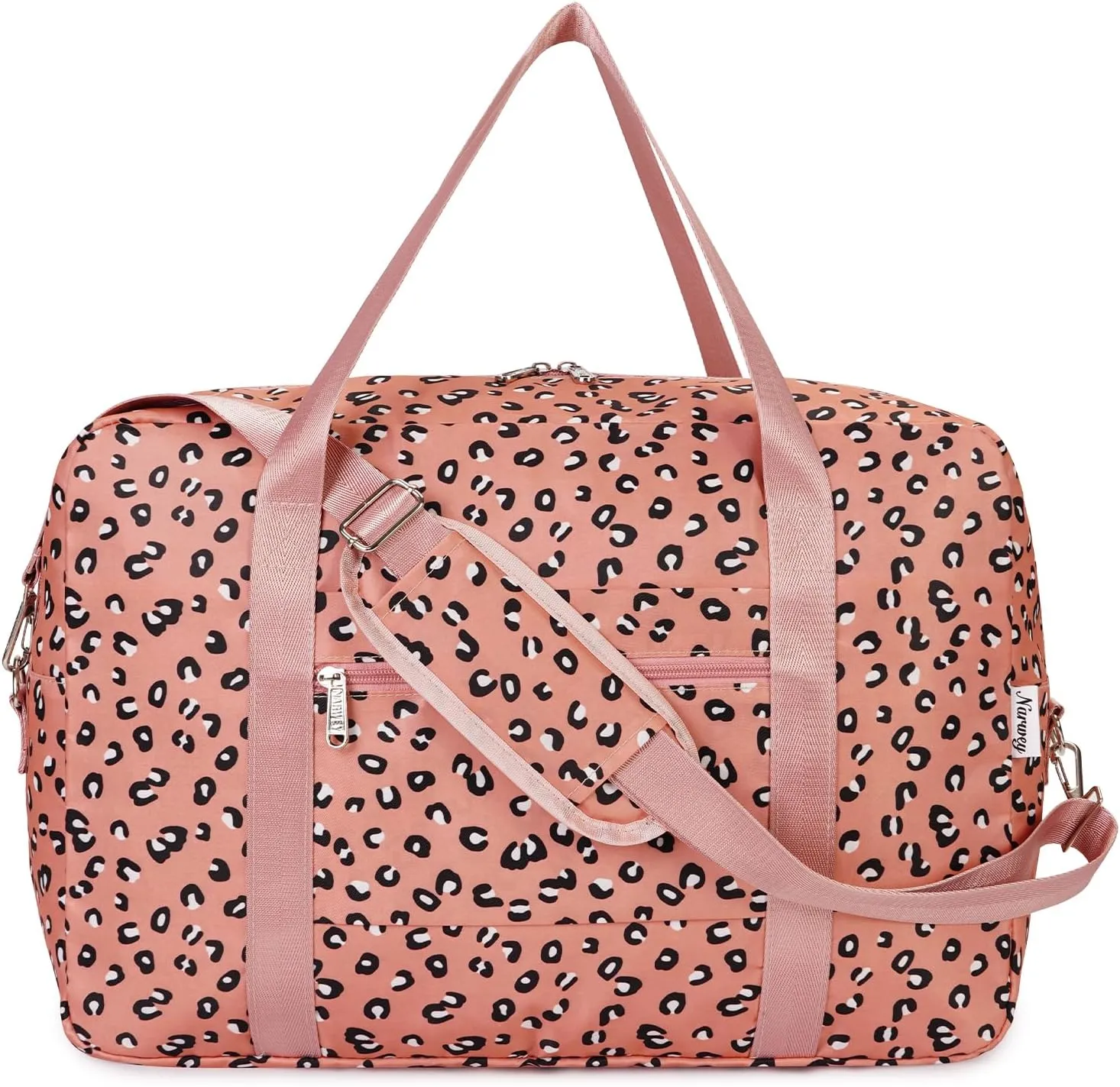 Small Carry On Bag For Spirit Airlines Personal Item Bag 18x14x8 Foldable Travel Duffel Bag Underseat Carry on Luggage for Women and Men 25L (Orange Leopard)