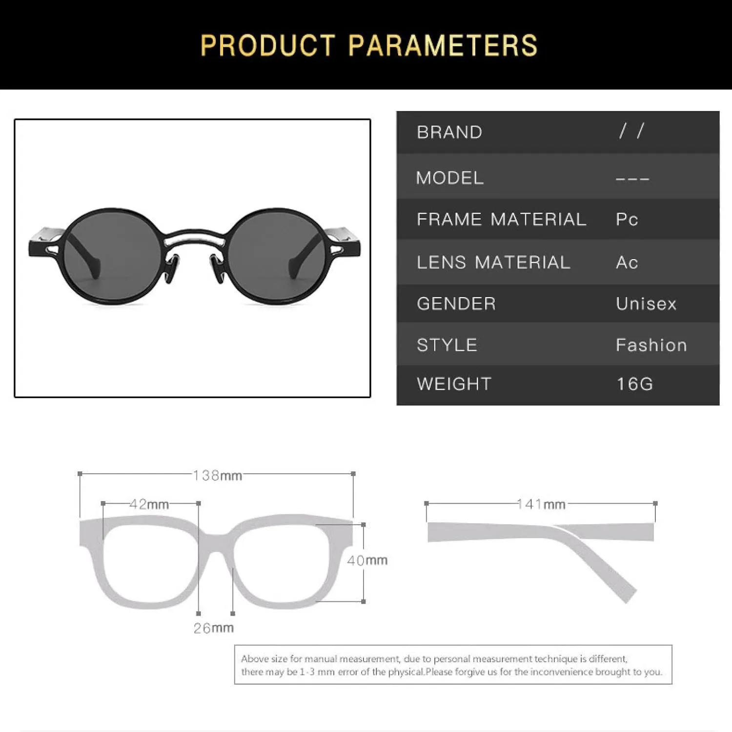 Small Frame Round Sunglasses for Women Men Fashion Luxury Outdoor Driving Fishing Sun Glasses Uv400