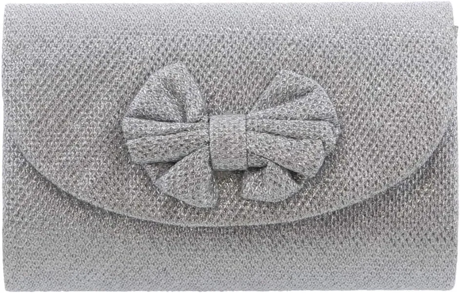 Small Sparkly Evening Clutch With Bow 6 Inch Womens Evening Bag Purse