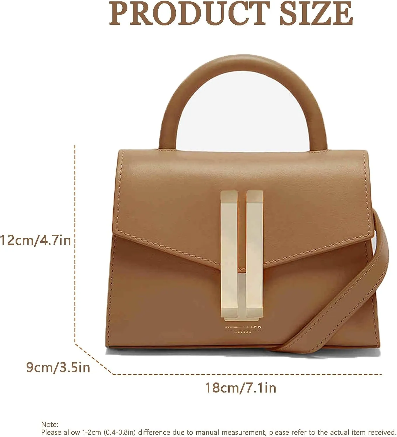 Small Top Handle Tote Bag for Women，Luxury Crossbody Purse Shoulder Bag，Fashion Leather Handbag，Detachable Strap.