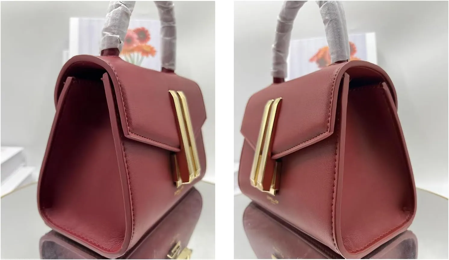 Small Top Handle Tote Bag for Women，Luxury Crossbody Purse Shoulder Bag，Fashion Leather Handbag，Detachable Strap.