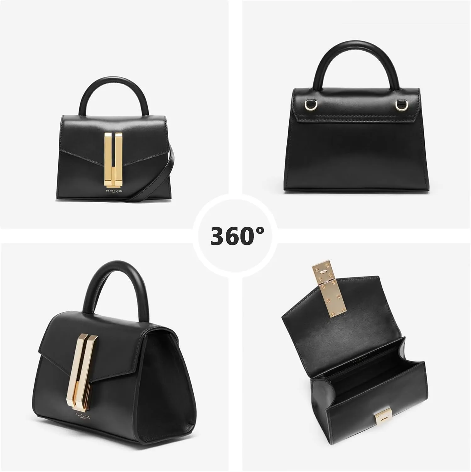 Small Top Handle Tote Bag for Women，Luxury Crossbody Purse Shoulder Bag，Fashion Leather Handbag，Detachable Strap.