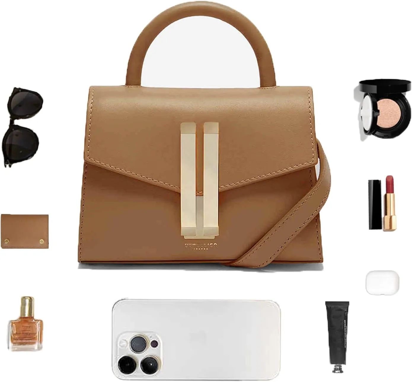 Small Top Handle Tote Bag for Women，Luxury Crossbody Purse Shoulder Bag，Fashion Leather Handbag，Detachable Strap.