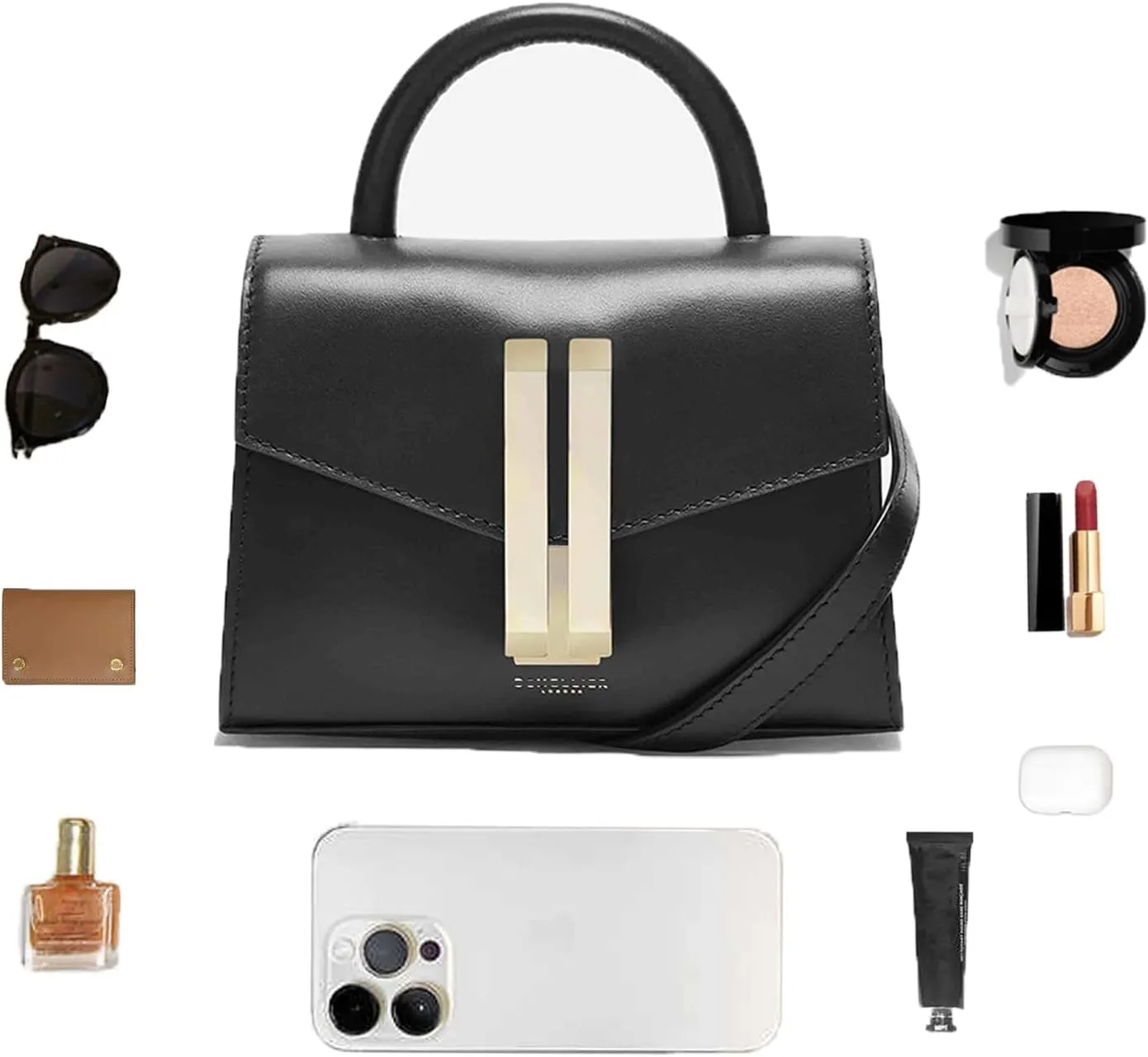 Small Top Handle Tote Bag for Women，Luxury Crossbody Purse Shoulder Bag，Fashion Leather Handbag，Detachable Strap.