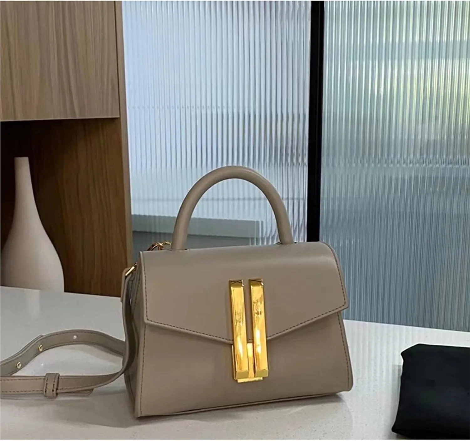Small Top Handle Tote Bag for Women，Luxury Crossbody Purse Shoulder Bag，Fashion Leather Handbag，Detachable Strap.