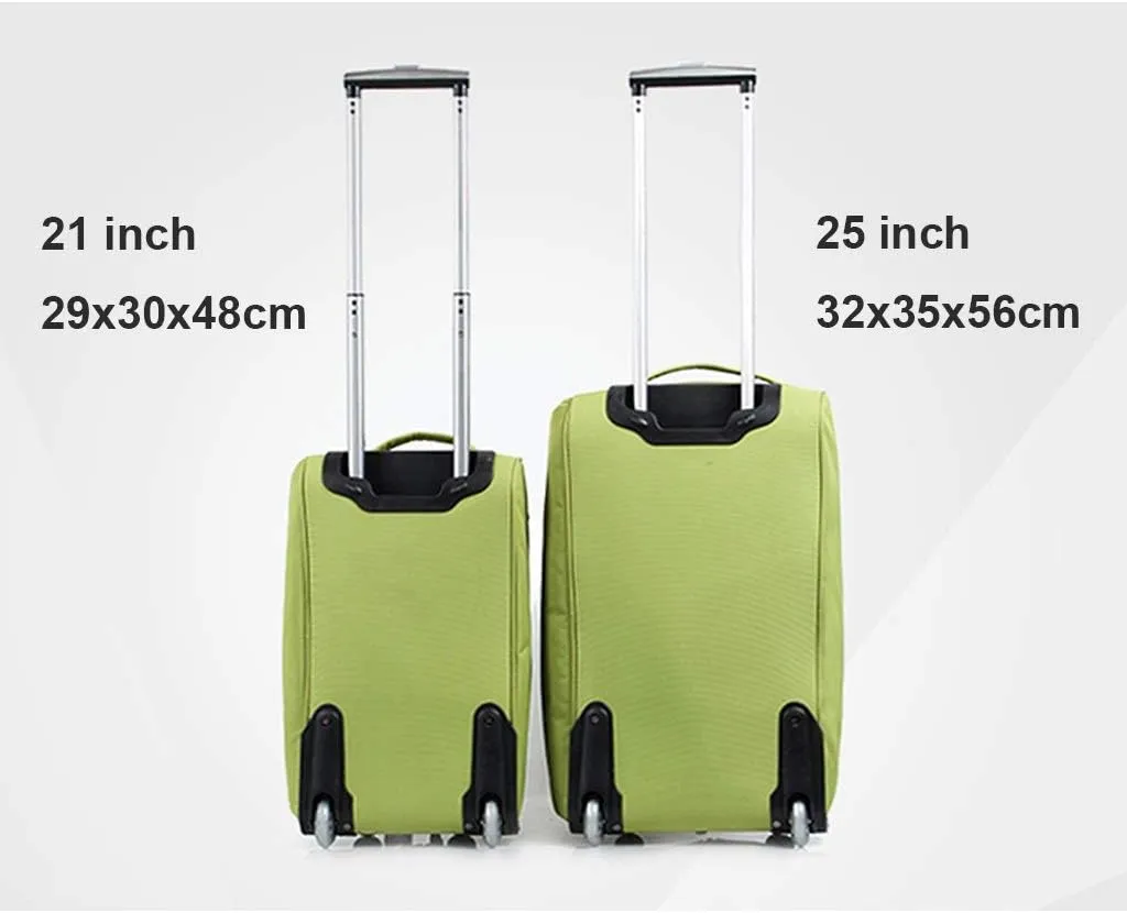 Soft Overnight Weekender Bags, Rolling Tote Travel Bag Suitcases with Wheels, Waterproof Rolling Duffel Bag Wheeled Business Carry on Luggage for Women (Color : Green, Size : 22inch)