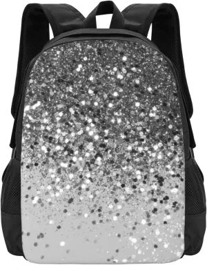 Soft Silver Gray Glitter Lightweight Packable Backpack Travel Casual Large Capacity Daypack Foldable Backpack For Men Women