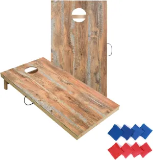 Solid Wood Premium Corn Hole Outdoor Game Set, 2 Regulation and Waterproof Cornhole Game Boards, with 8 Toss Bags, Perfect for Outdoor Indoor