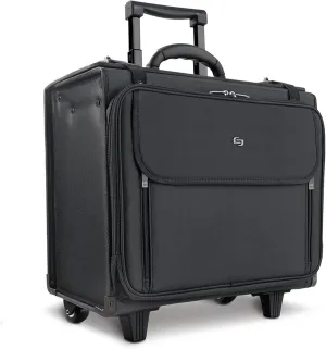Solo New York Rolling Catalog Case with Wheels - Roller Laptop Bag, Wheeled Briefcase for Women & Men, Carry On Size for Travel, Litigation Bag for Lawyers, Fits 17.3" Computer - Morgan, Black