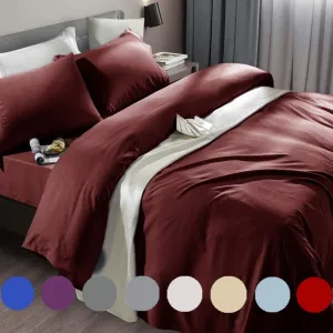 SONORO KATE Bed Sheet Set Super Soft Microfiber 1800 Thread Count Luxury Egyptian Sheets Fit 18-24 Inch Deep Pocket Mattress Wrinkle-6 Piece (Burgundy, Queen)