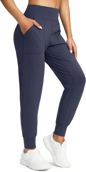 Soothfeel Women's Joggers with Zipper Pockets High Waisted Athletic Workout Yoga Pants Joggers for Women