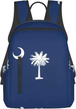 South Carolina Flag Lightweight Backpack Travel Shoulder Bag with Stylish Print, Leisure Day Trips Shopping Backpack