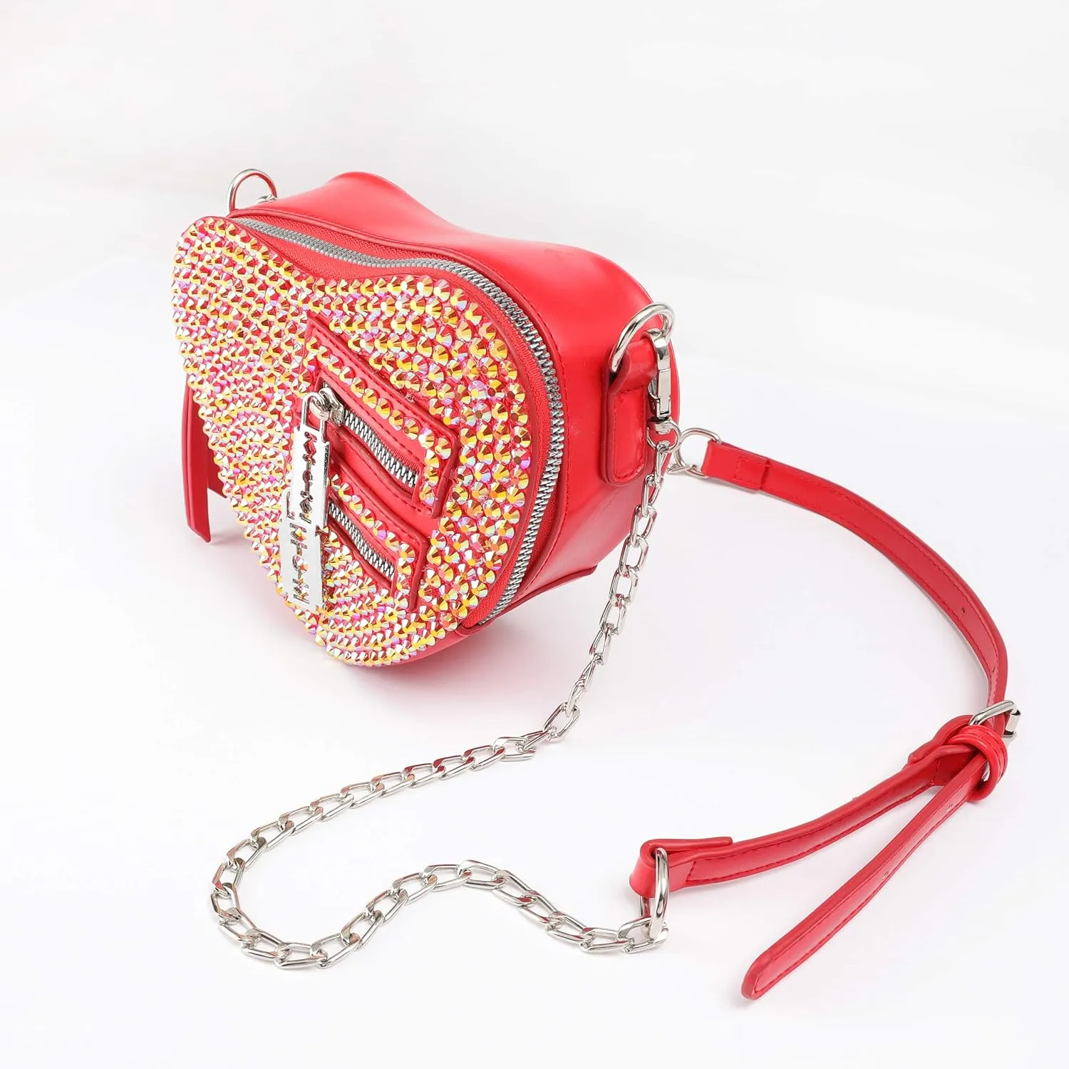 SP Sophia Collection Women's Structured Shimmer Leopard Clutch Chain Strap Crossbody Bag with Pearl Closure for Parties