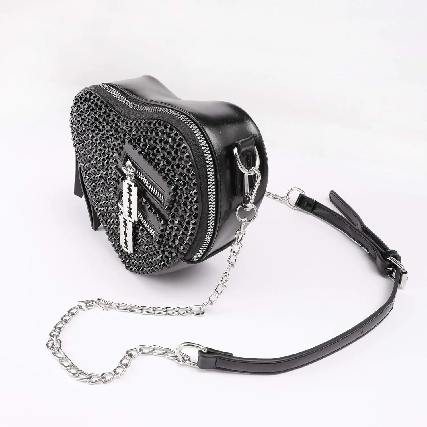 SP Sophia Collection Women's Structured Shimmer Leopard Clutch Chain Strap Crossbody Bag with Pearl Closure for Parties