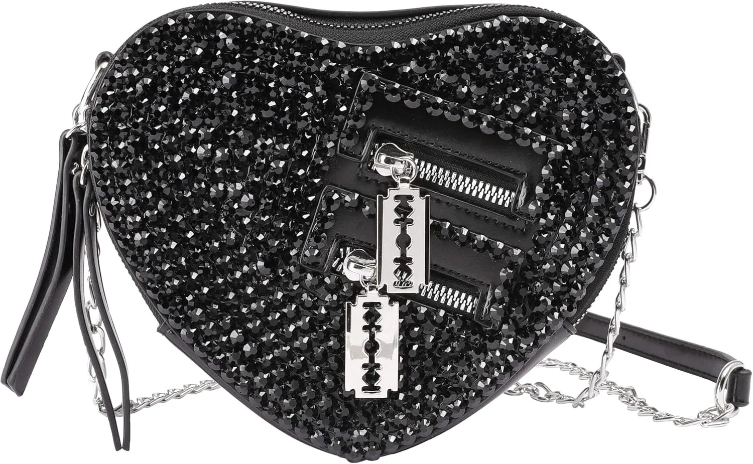 SP Sophia Collection Women's Structured Shimmer Leopard Clutch Chain Strap Crossbody Bag with Pearl Closure for Parties