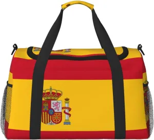 Spanish Flag Weekender Overnight Carry On Bag, For Women Men, Perfect For Frequent Flyers
