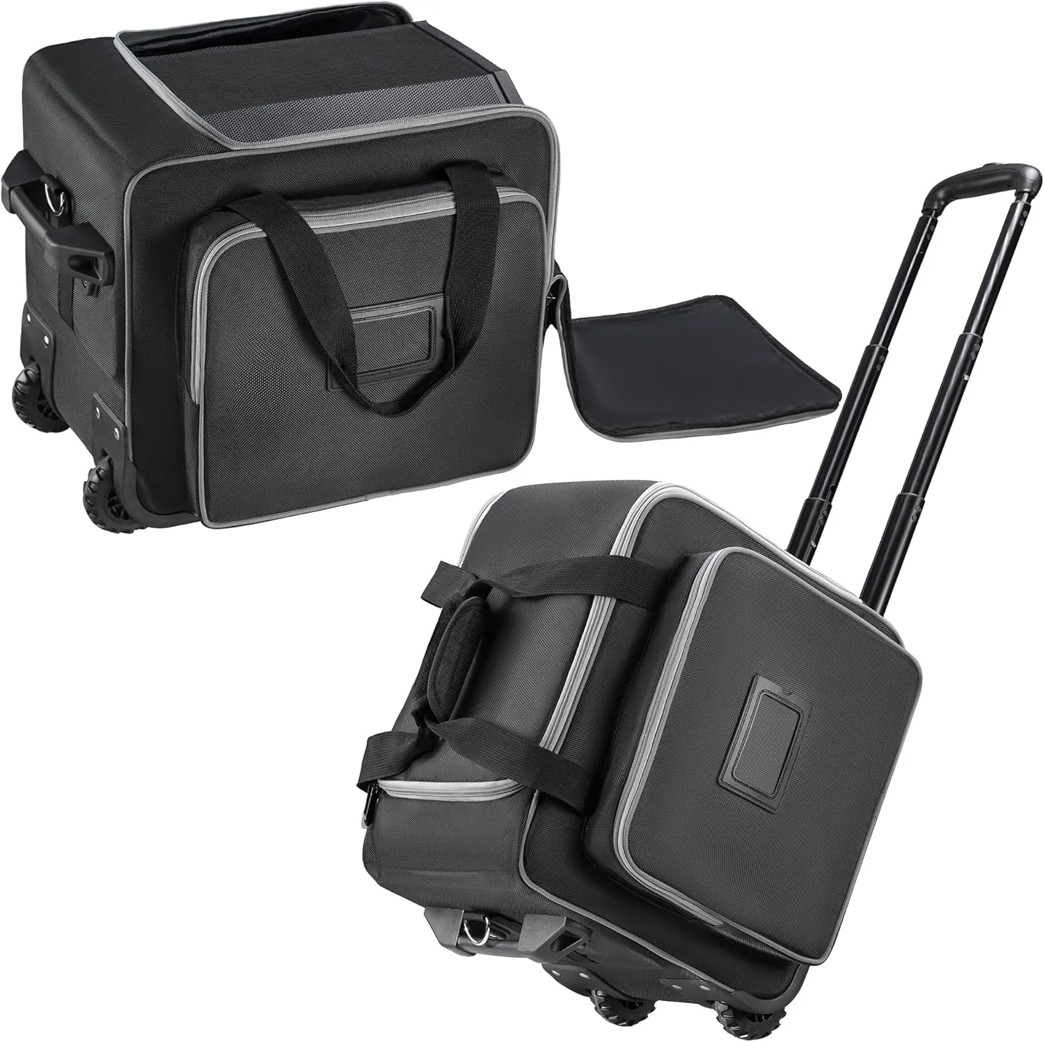 Speaker Bag with Wheels Compatible with Bose S1 Pro / S1 Pro  / Partybox Encore Essential, Rolling Speaker Carrying Case Soft Padded with Multi-pocket & Fix Strap (14.2 * 9.5 * 13in)