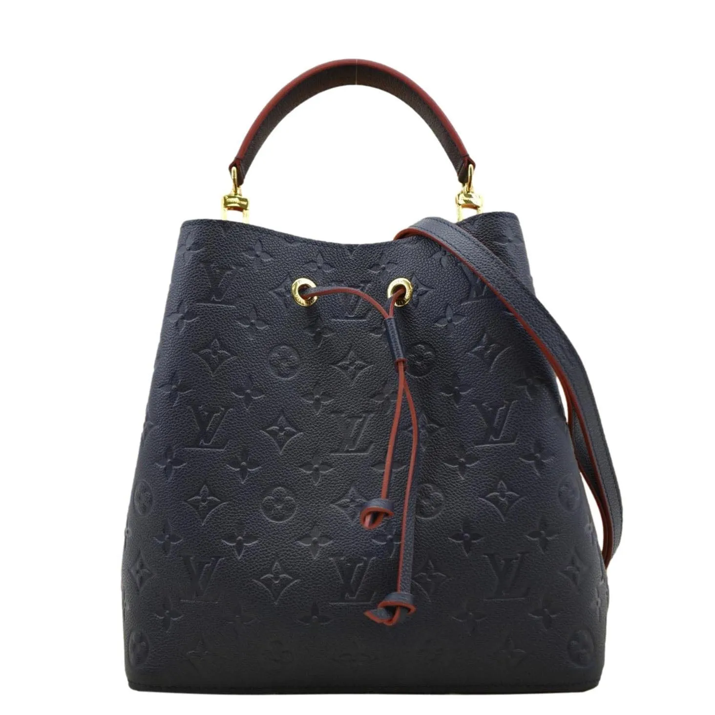 Special offers Monogram Chic VUITTON NeoNoe Blue Bag Navy Leather LOUIS Shoulder Empreinte