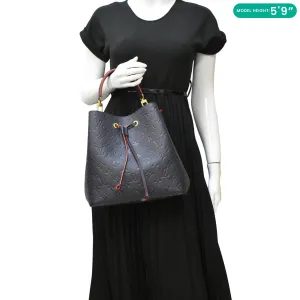 Special offers Monogram Chic VUITTON NeoNoe Blue Bag Navy Leather LOUIS Shoulder Empreinte