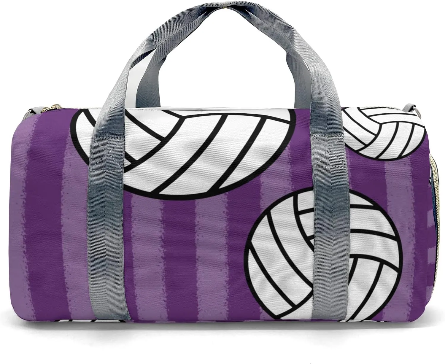 Sport Player Duffle Bag for Travel,Personalized Volleyball Stripes Purple Carry on Bag Travel Bags Overnight Weekend Gym Bag Carry On Luggage Bags