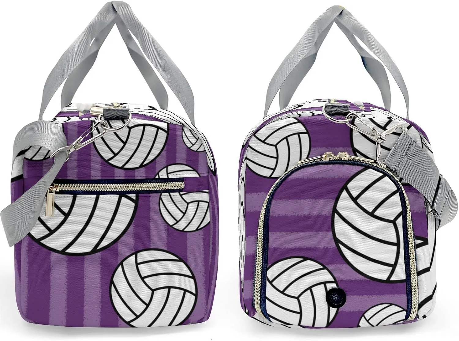 Sport Player Duffle Bag for Travel,Personalized Volleyball Stripes Purple Carry on Bag Travel Bags Overnight Weekend Gym Bag Carry On Luggage Bags