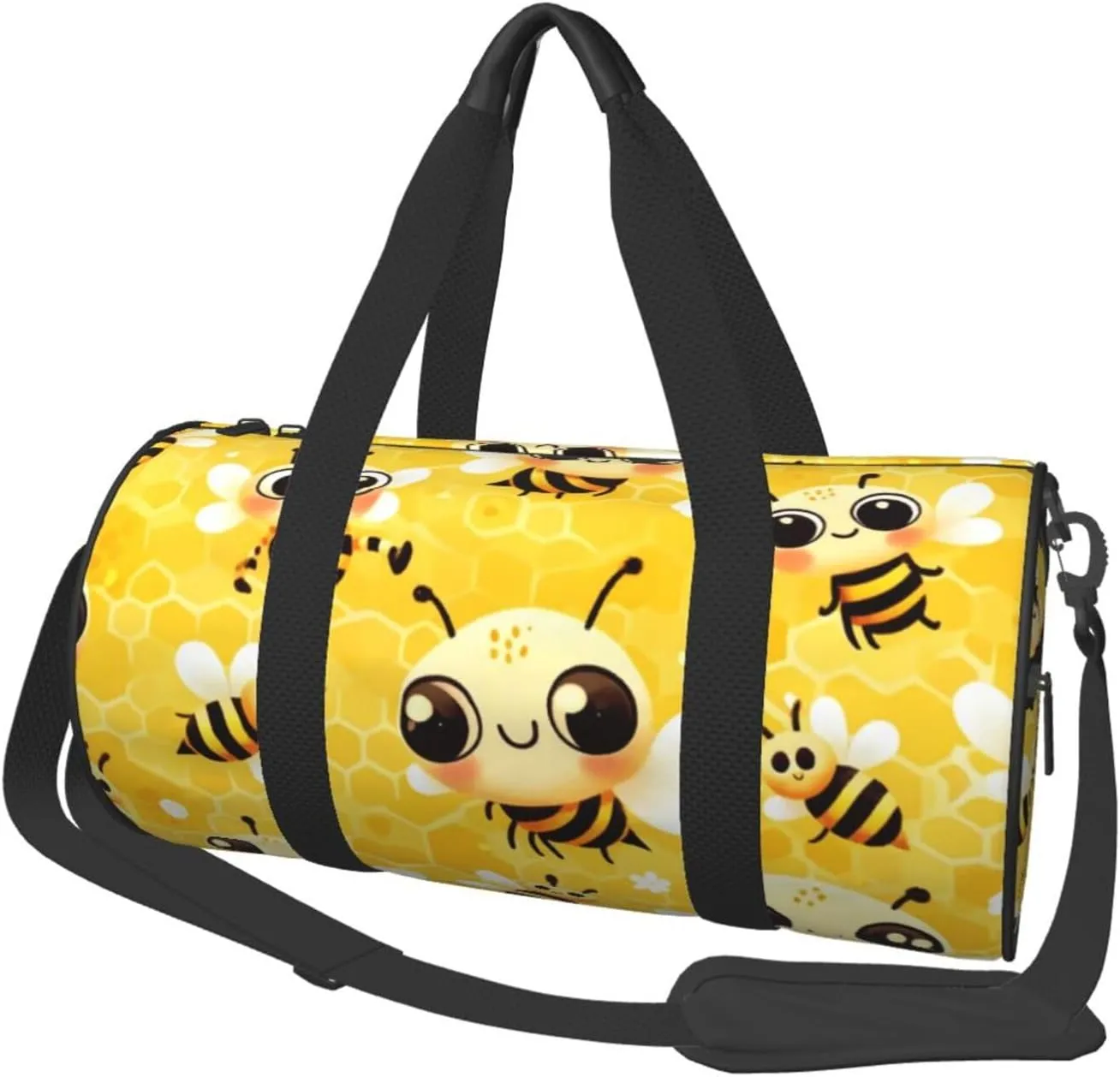 Sports Duffel Bag Bee-Honeycomb-Cute Foldable Travel Tote Bag Weekender Sleepover Carry On Bag