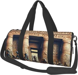 Sports Duffel Bag Egyptian-Pharaohs Foldable Travel Tote Bag Weekender Sleepover Carry On Bag