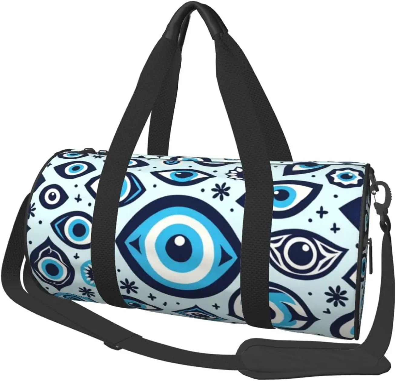 Sports Duffel Bag Greece-Bead-Blue-Evil-Eye Foldable Travel Tote Bag Weekender Sleepover Carry On Bag