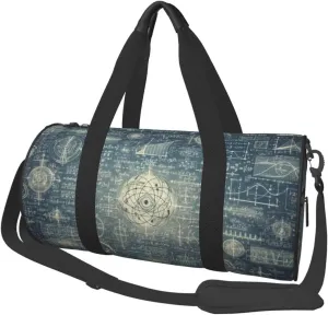 Sports Duffel Bag Physics-Formula-Blue Foldable Travel Tote Bag Weekender Sleepover Carry On Bag