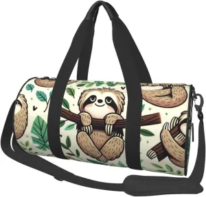 Sports Duffel Bag Sloth-Family-Fun Foldable Travel Tote Bag Weekender Sleepover Carry On Bag