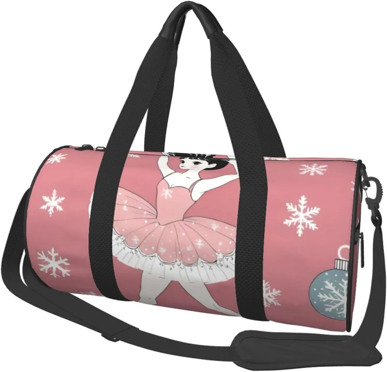Sports Duffel Bag Snowflake-Ballet Foldable Travel Tote Bag Weekender Sleepover Carry On Bag