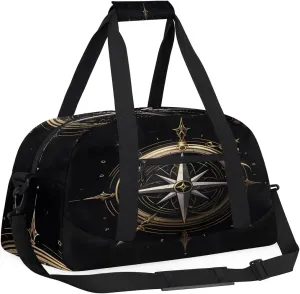 Sports Duffle Bags Travel Duffle Bag Gym Bag Compass Pattern Weekender Travel Bag Waterproof Overnight Bag Carry On Travel Tote Bag Dance Bags