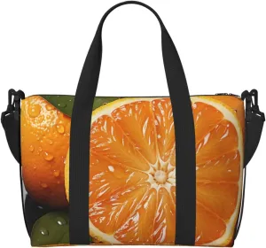 Sports Gym Bag for Women Men Travel Duffel Bag Tote Weekender Bag Carry on Overnight Bag for Travel Swimming Fitness Workout Sports Orange Duffle Bag