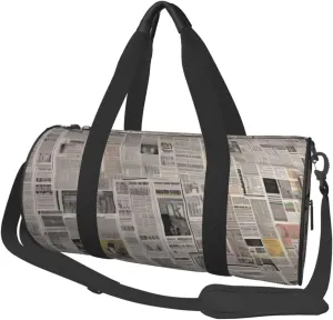 Sports Gym Bag for Women Men Travel Duffel Bag Tote Weekender Bag newspaper Carry on Overnight Bag for Travel Swimming Fitness Workout Sports Duffle Bag