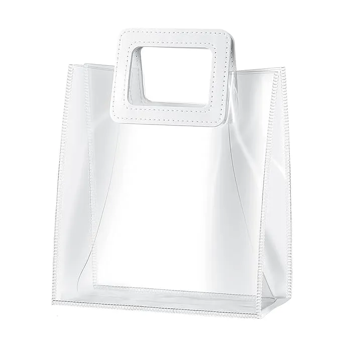 Square Handle Transparent PVC Reusable Shopping Gift Bag