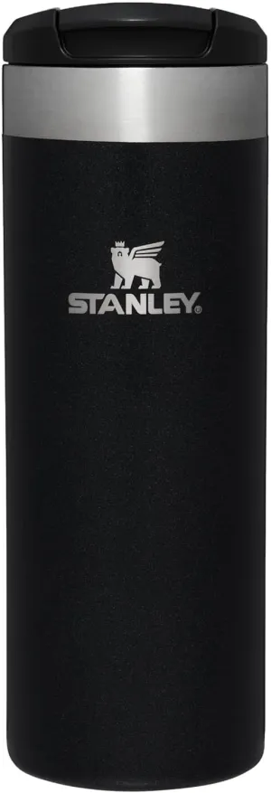 Stanley Aerolight Transit Travel Mug 0.47L - Keeps 6 Hours Hot - 8 Hours Cold - Dishwasher Safe - Leakproof - Car Cup Holder Compatible - Insulated Coffee Cup - Black Metallic